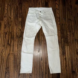 KITH x Ones Stroke Tokyo Japanese Selvedge Distressed Denim White Jeans Size 30